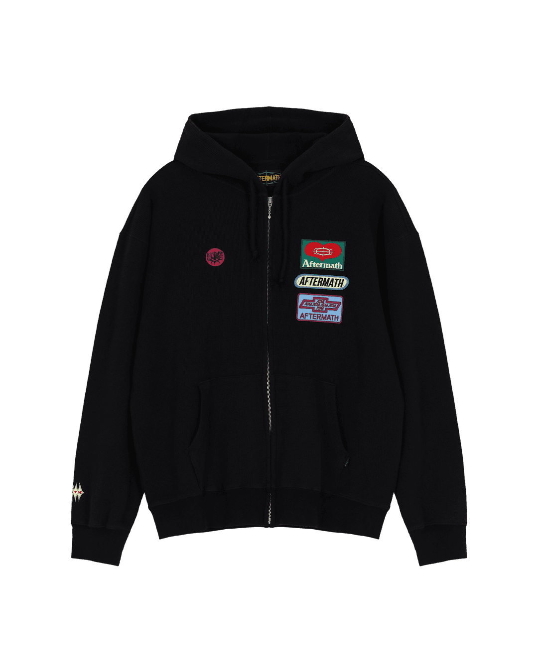 WAFFLE ZIP HOODIE (BLACK)