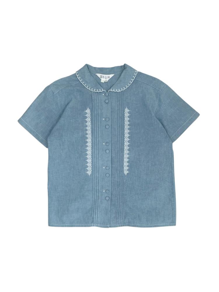 [중고] Japanese vintage 엘르 데님 블라우스