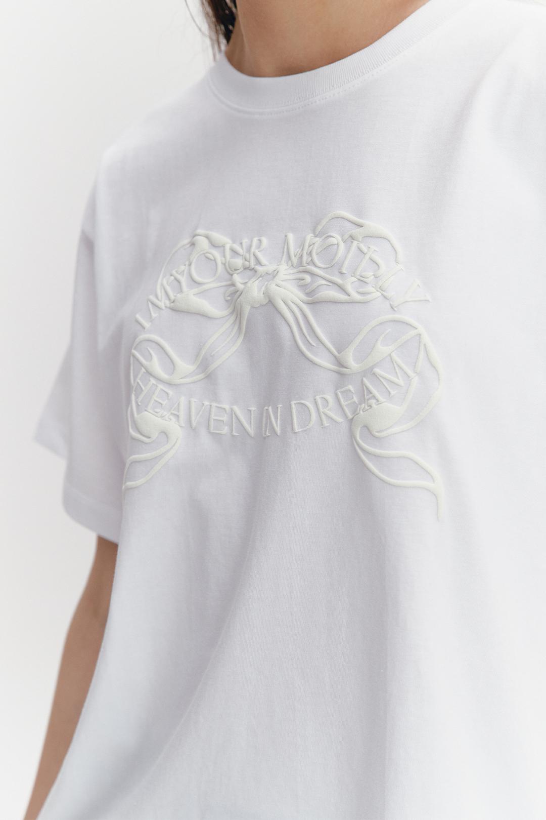 Ribbon Boxy T White