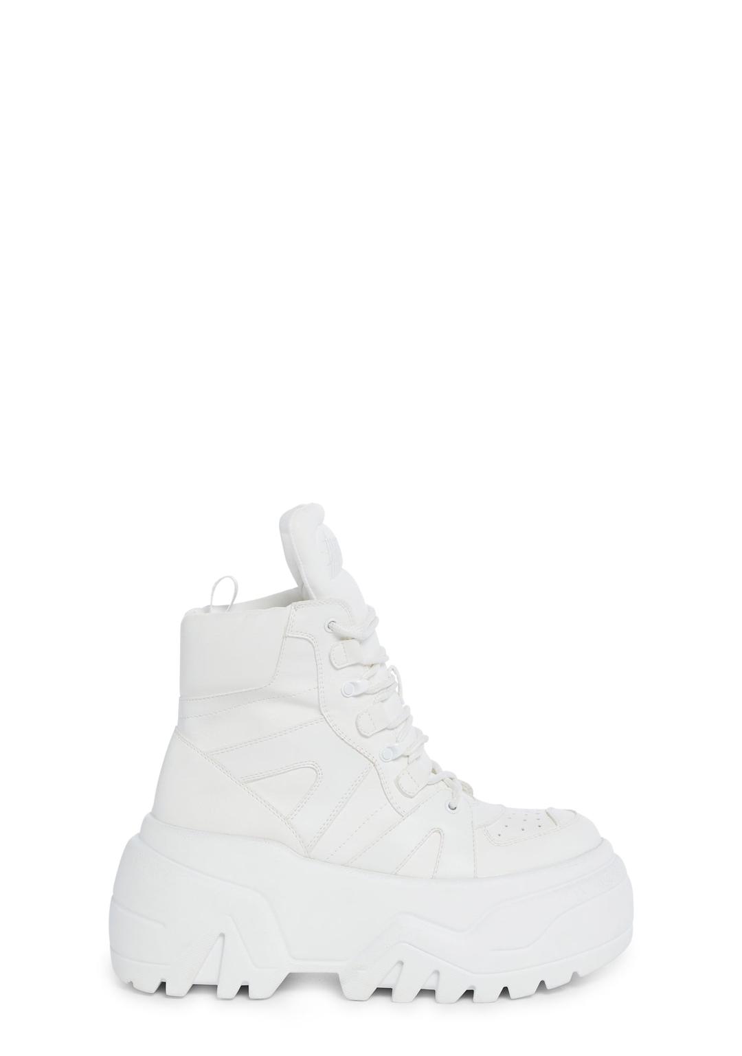 Crossfade High Top Platform Sneakers - White - WHITE / US 5