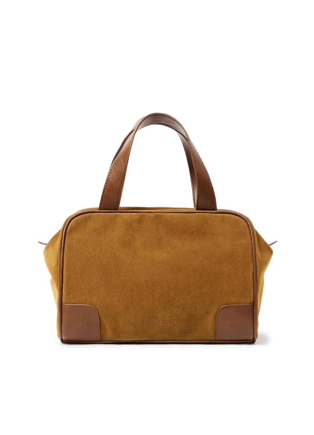 스웨이드 볼링백 - 카멜