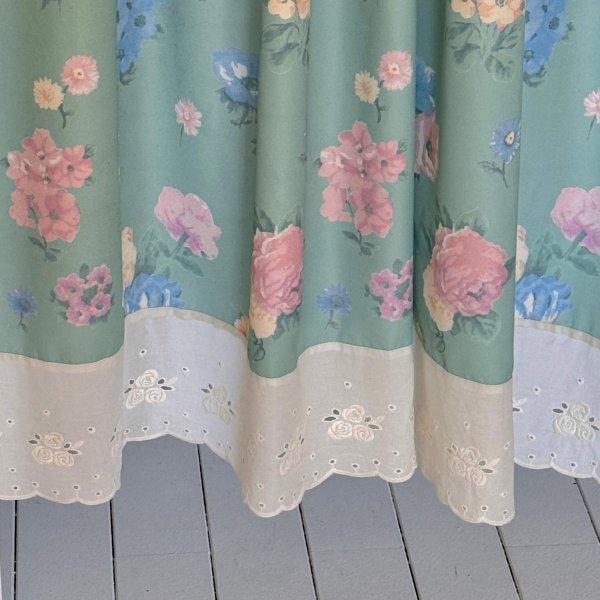 olive mint flower fabric