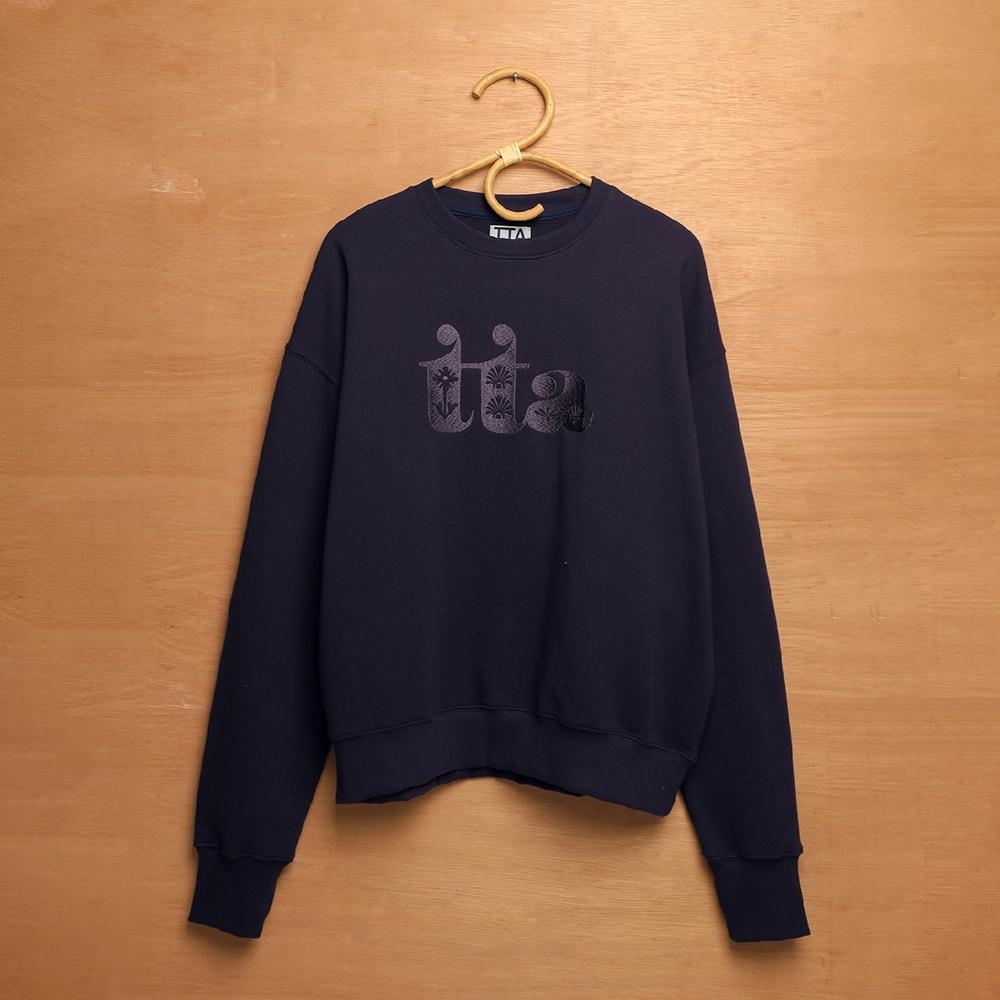 GARDEN EMB THUMBHOLE SWEATSHIRTS-ONYX NAVY