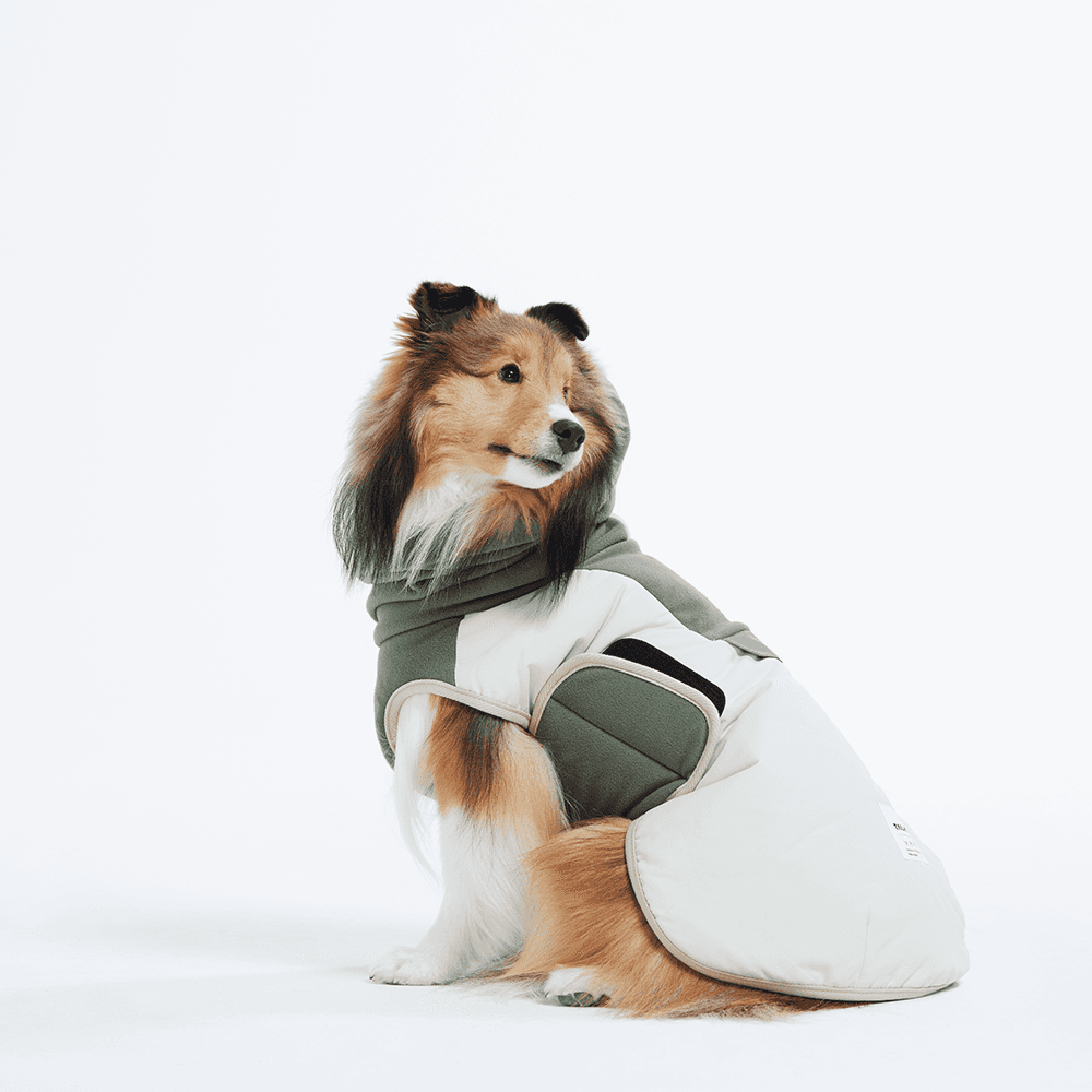 테일하이 플리스워머패딩 올리브그린