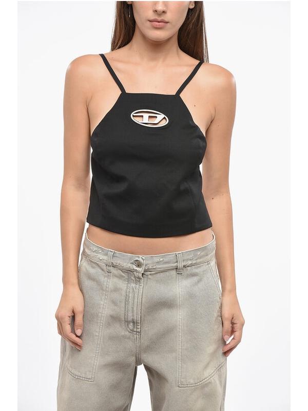 디젤 블랙 슬리브리스 탑