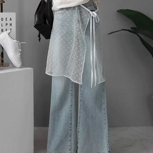 1+1할인ෆ[핫유행템🤍포인트룩!레이어드룩 레어어드스커트 레이스커트 레이어드스커트 랩스커트] 레이스랩스커트