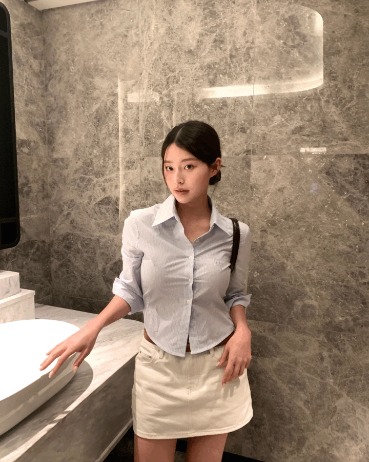 [HWS] 봄 하이원스 7부 슬림핏 스트라이프 셔츠