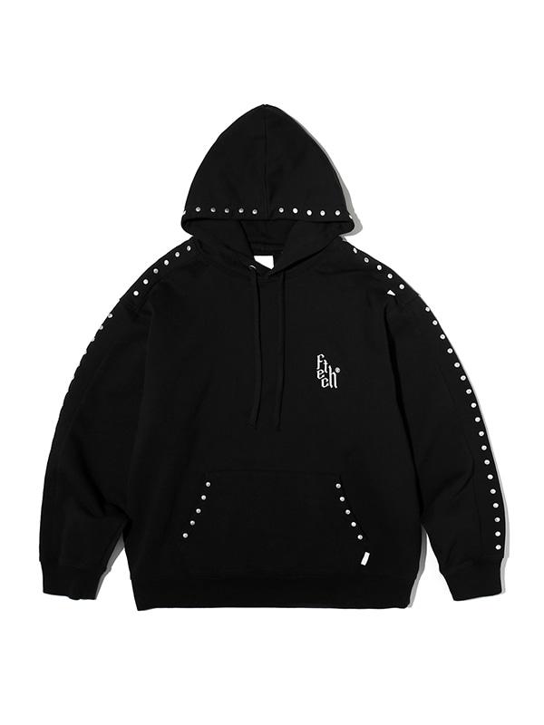 LOGO STUDDED HOODIE BLACK