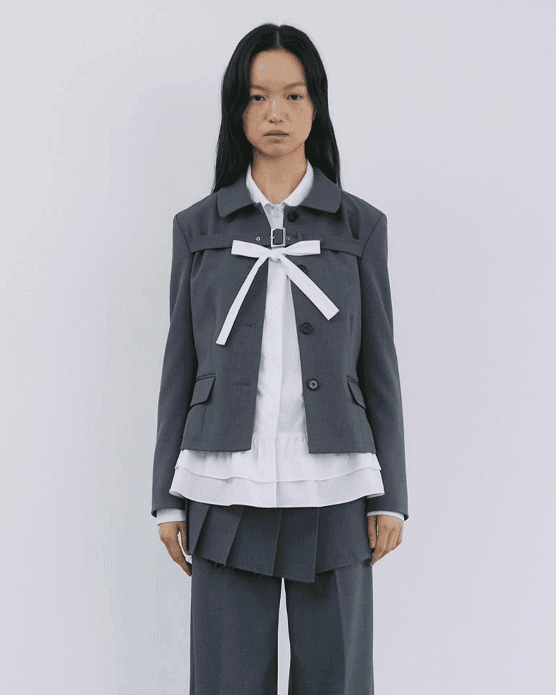 [YOUSHIM] BELT DETAIL JACKET