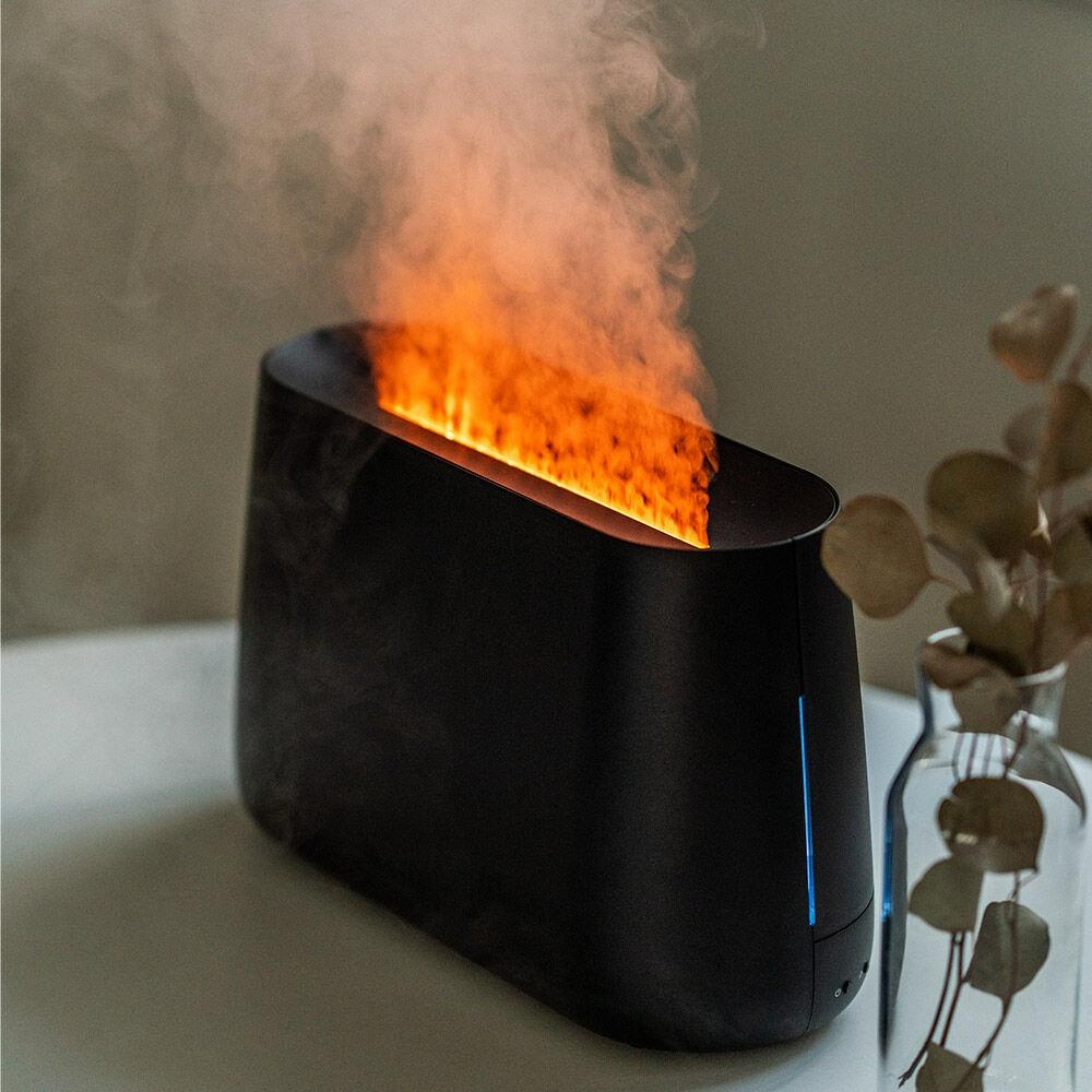 스테들러폼 공식판매점 3in1 불멍 초음파 가습기 BEN 벤 블랙 아로마 디퓨져 벽난로 조명 효과