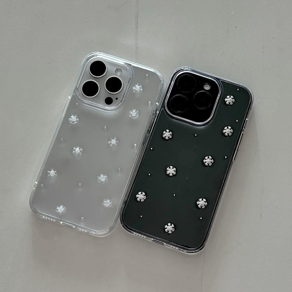 snowflakes case 레진 케이스 silver 아이폰 16프로