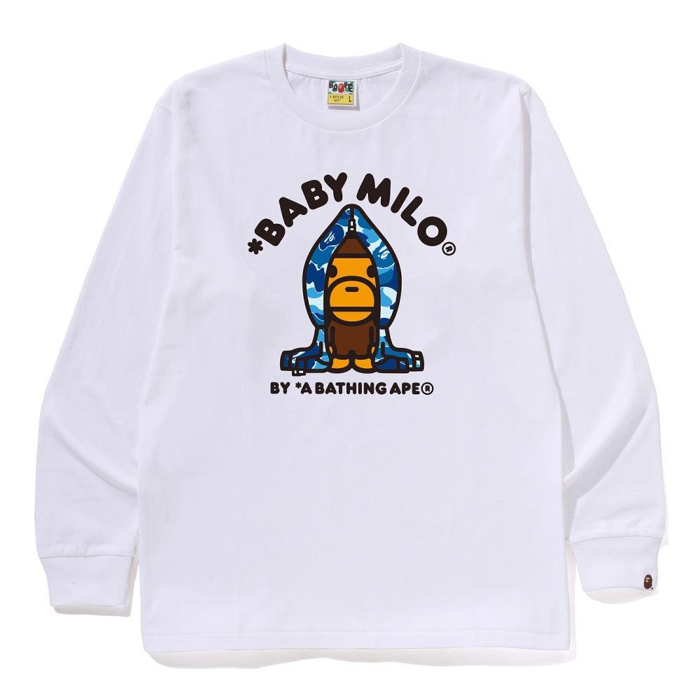 ABC 카모 마일로 후드 롱슬리브 티셔츠(M) WHITE/BLUE