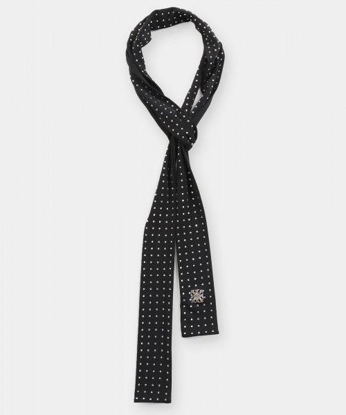 글리터 롱 스카프 - 블랙