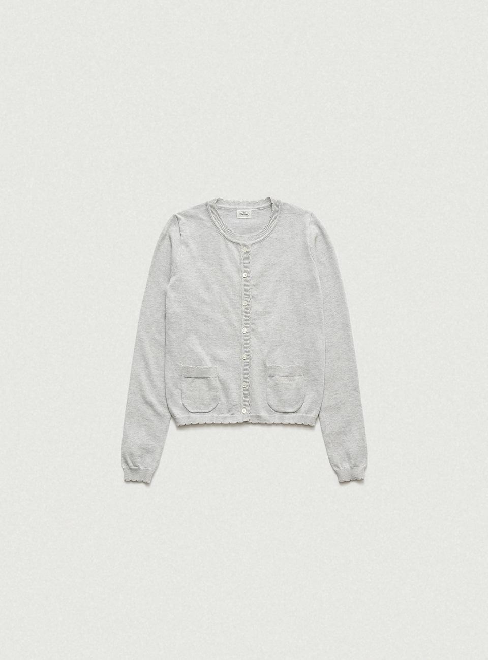 Ello Light Knit Cardigan_Melange Grey