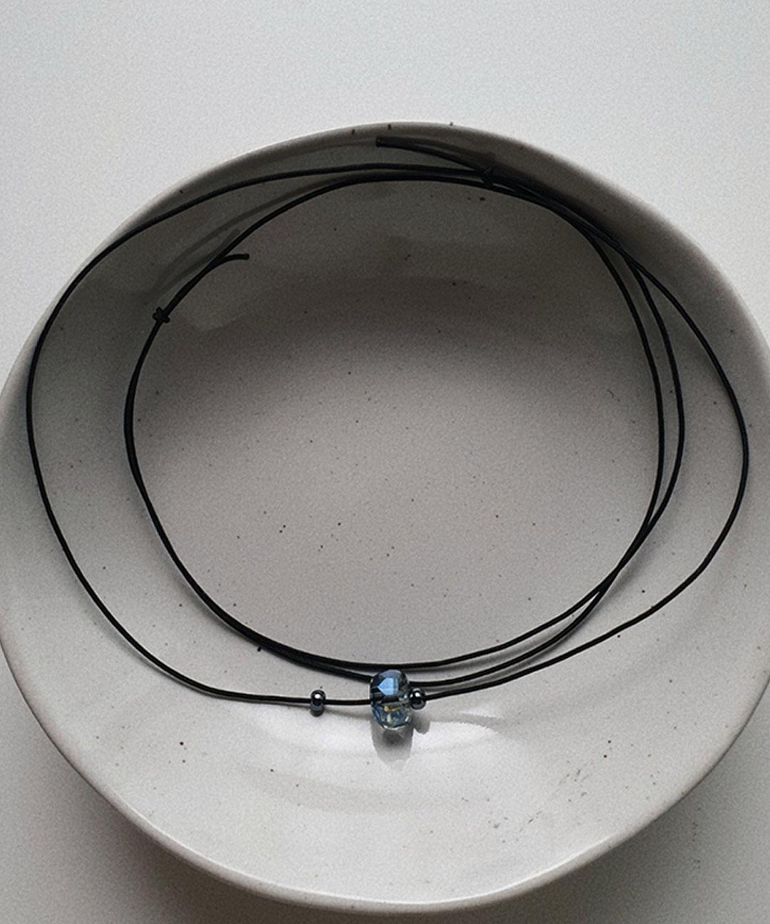 안도 [안도제작] simple dark blue necklace
