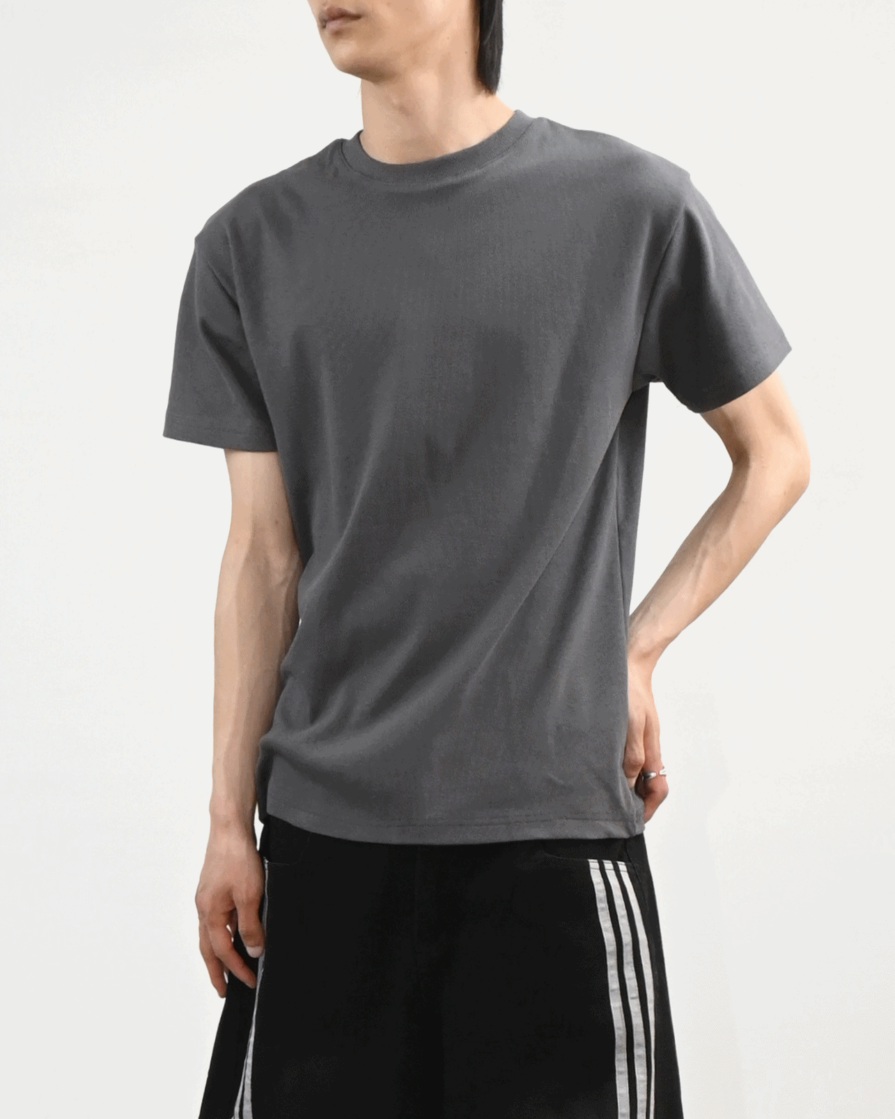 crop ribbed half t-shirt