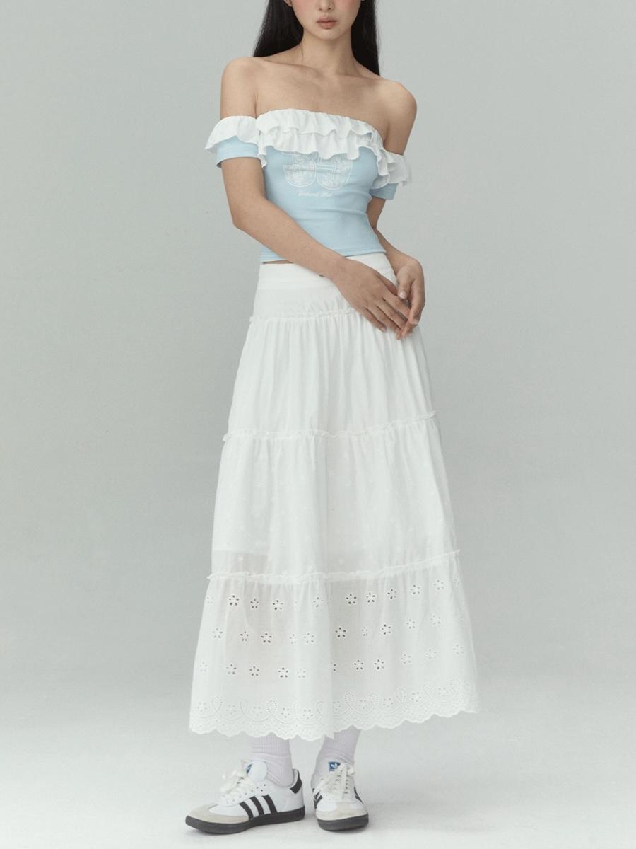 Weekendhub Holiday Lace Long Skirt