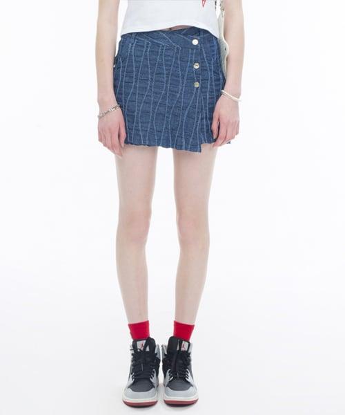 Wrinkle Denim Skirt BL