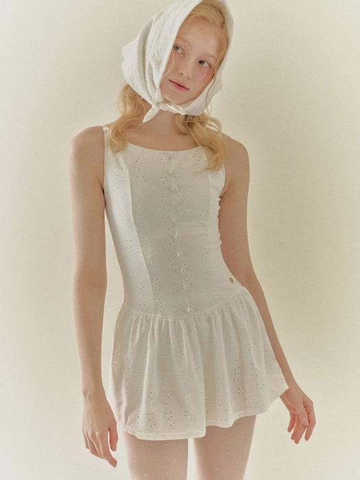 DAPHNE LACE SWIMSUIT_White