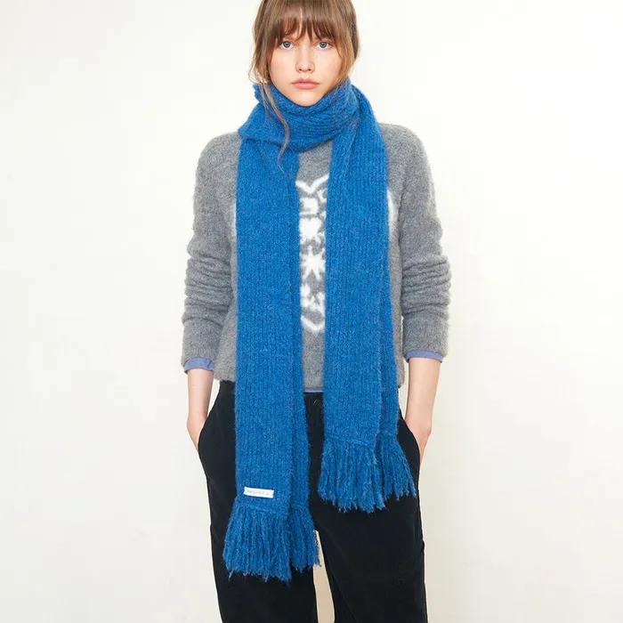 FUZZY ALPACA SCARF_BLUE_LC254MF03BL