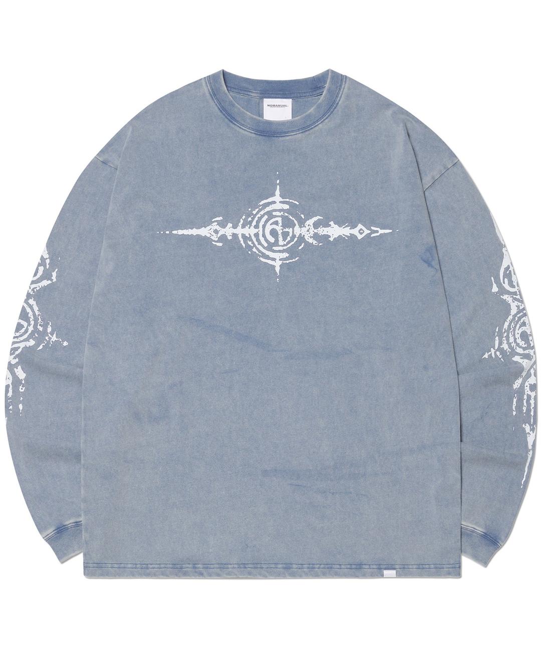 S.G WASHED LONG SLEEVE TEE - WASHED BLUE