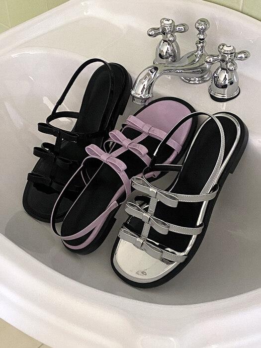 [단독]3Ribbon (W round) strap Sandal _8color