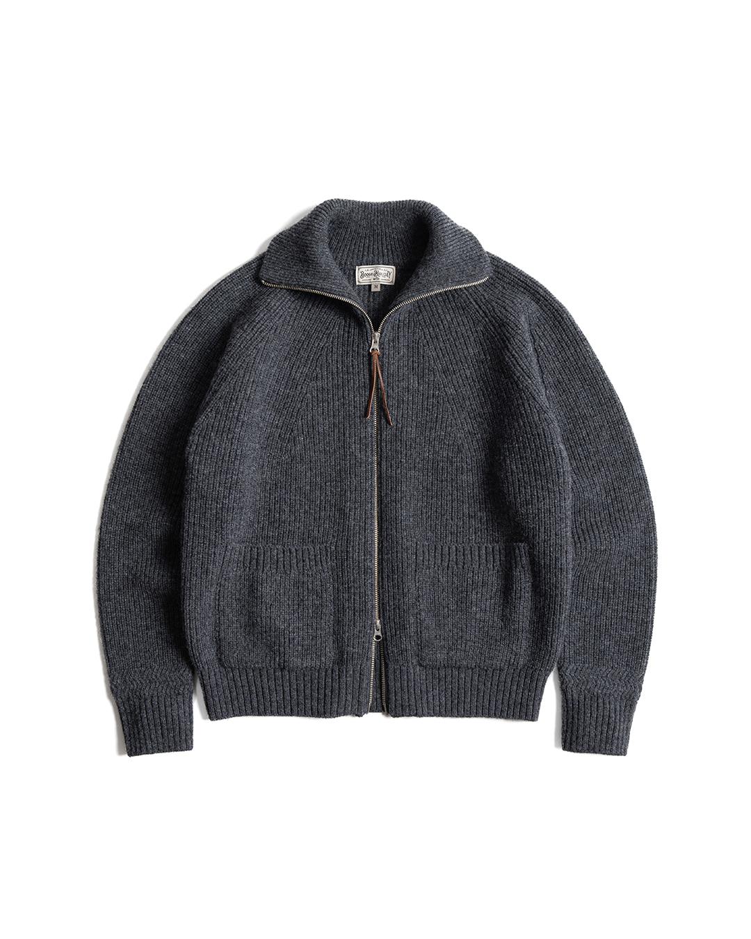 12 WOOL ZIP CARDIGAN (grey)