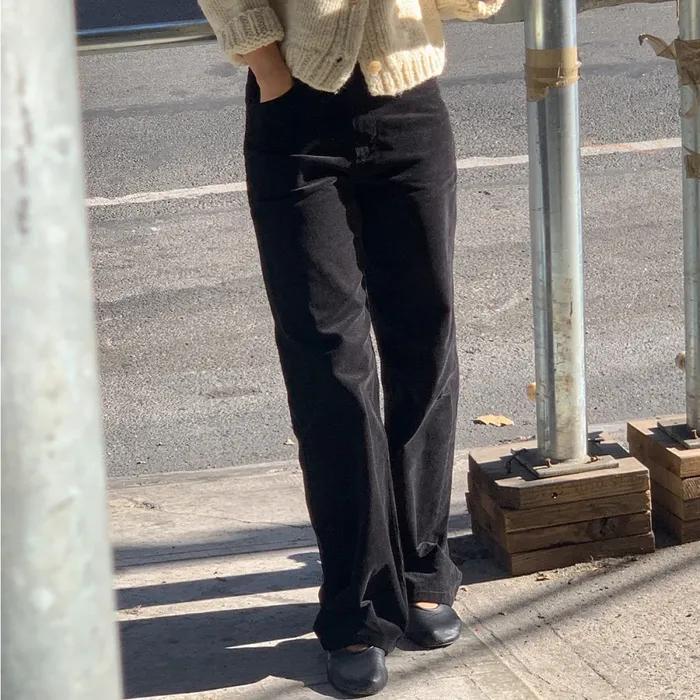 corduroy pants (black)