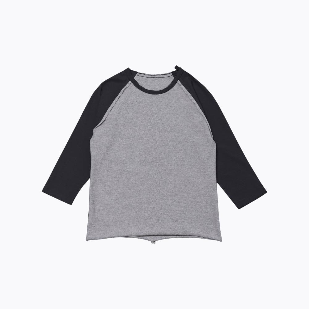 0TaPe Reversible Raglan T-Shirt "Charcoal\"