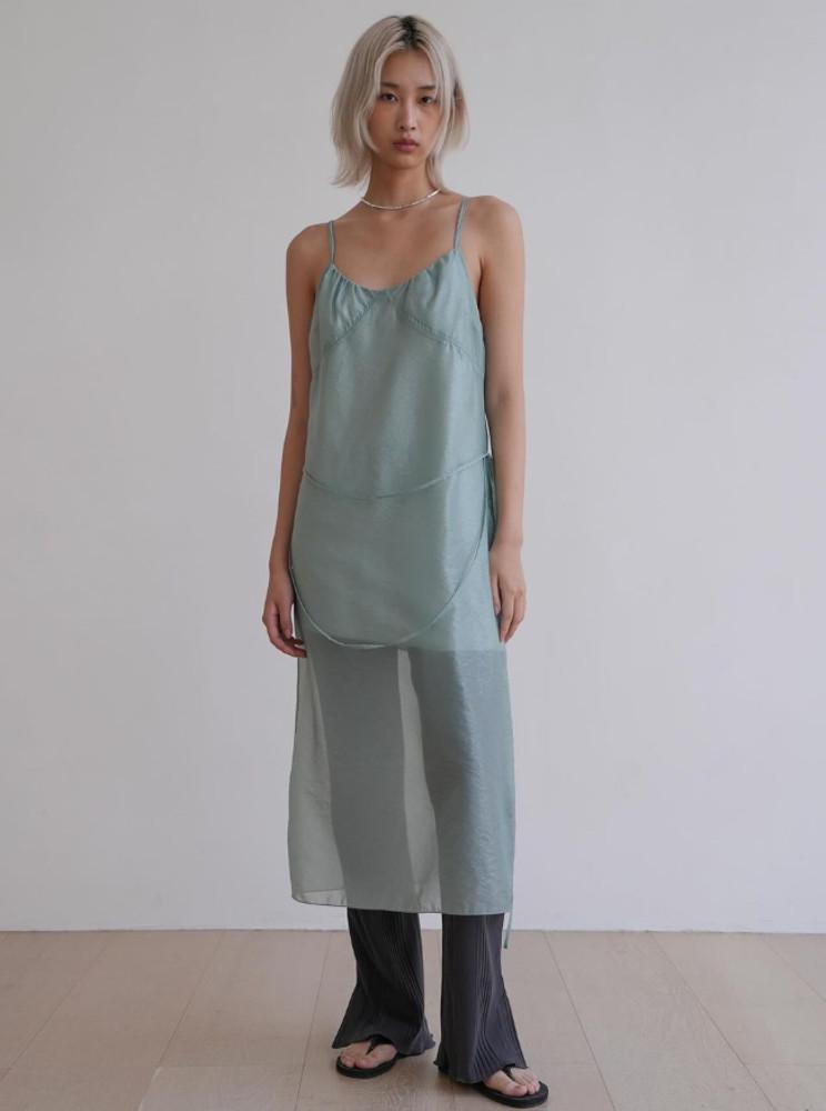 [아이보리당일] 24SS 캐슨 시스루 뷔스티에 롱 원피스