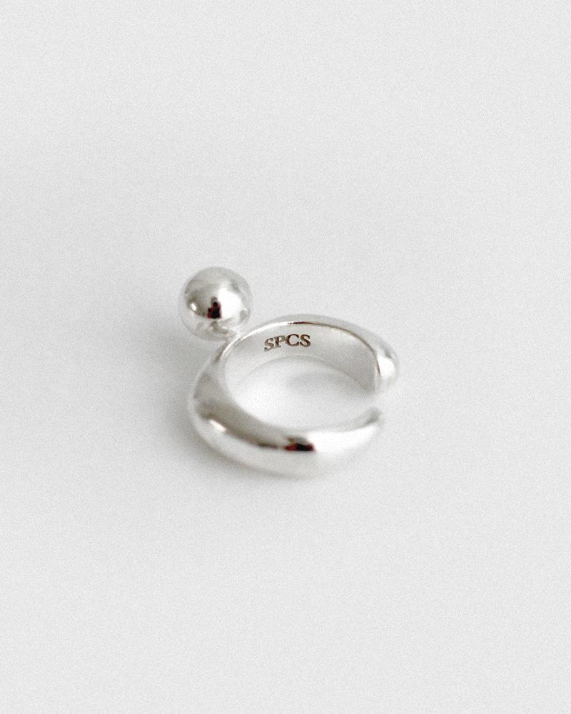 Silver ball earcuff