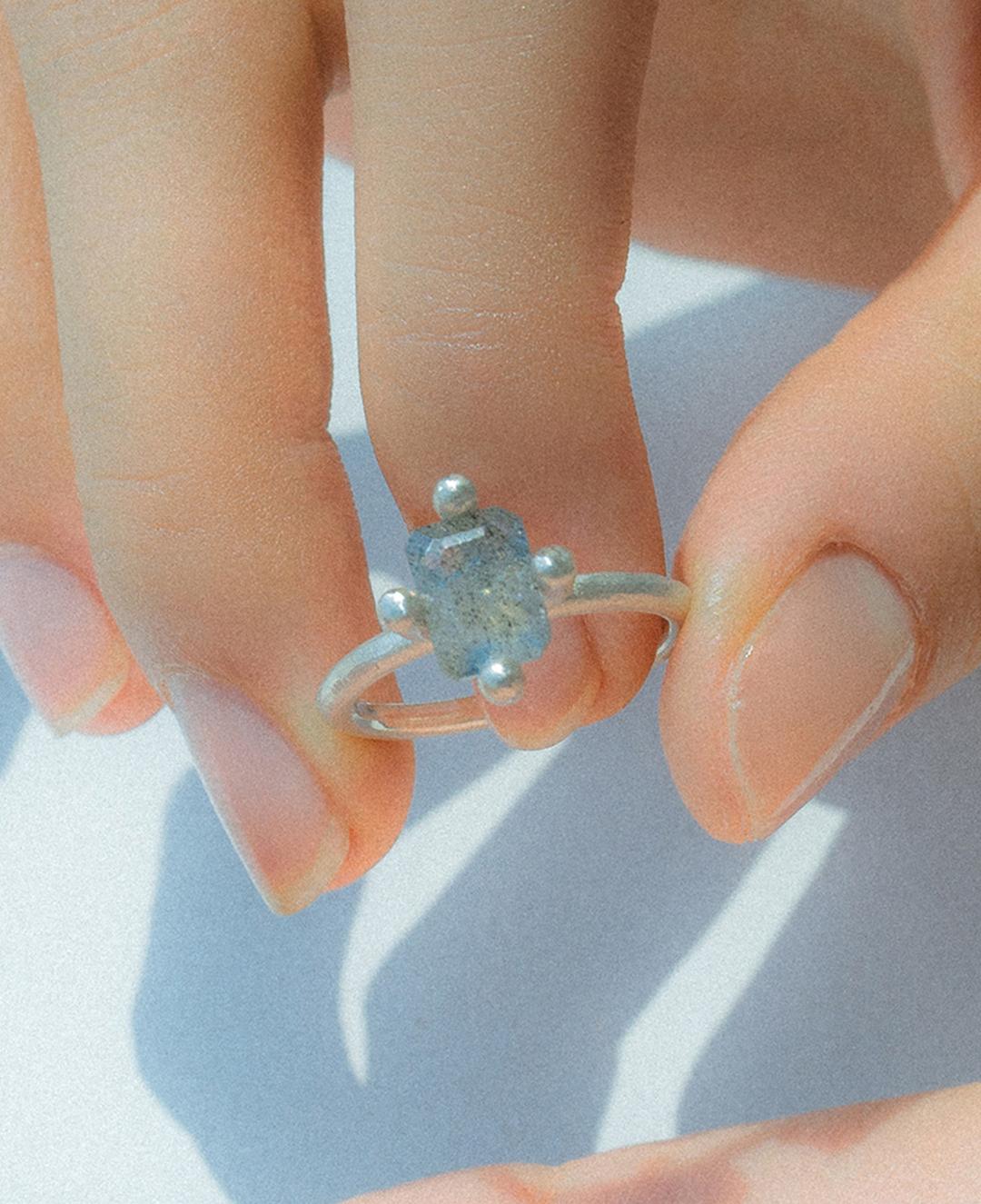 Nebula Ring (Labradorite/London Blue Topaz)