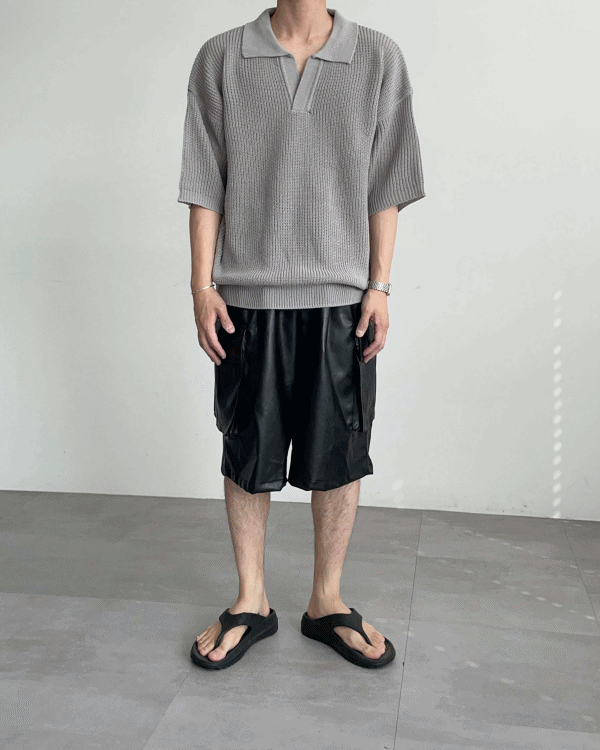 Leather Bermuda Half Pants (2color)