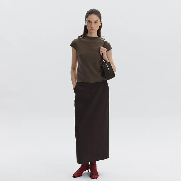 [2차] Liga Wool Skirt in Walnut Brown