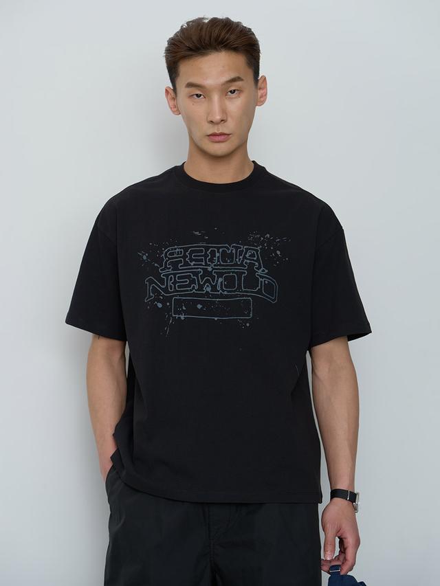 Splatter Print T-Shirt_Black