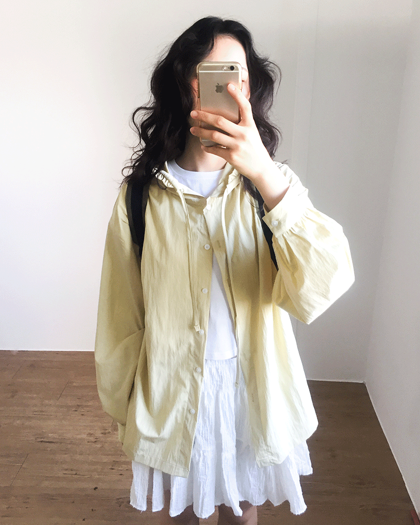 더기 [오늘출발/MD추천]크리스피 프릴 후드 셔츠 (2color) *전 컬러 당일 발송 가능!