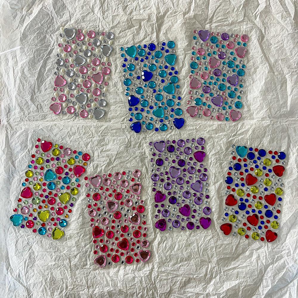 큐빅스티커 하트 보석 진주 비즈 스티커