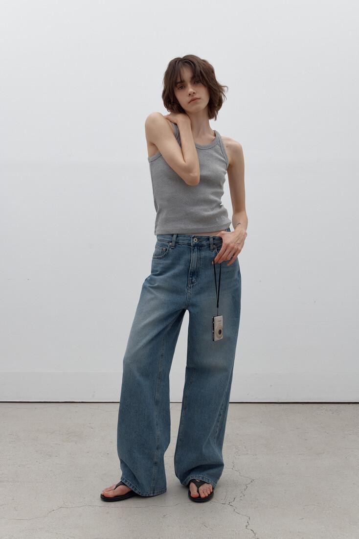 [3차] [기장선택] Wearable loose denim (middle blue)