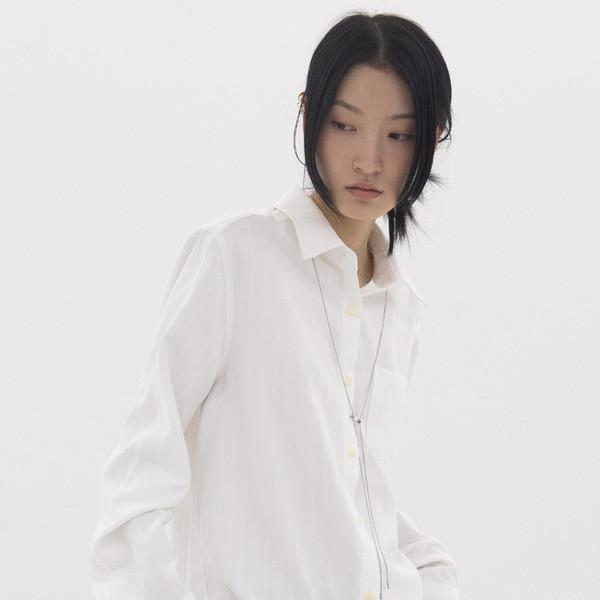 [MADE] Reverse Oversize Stripe Shirt (White)