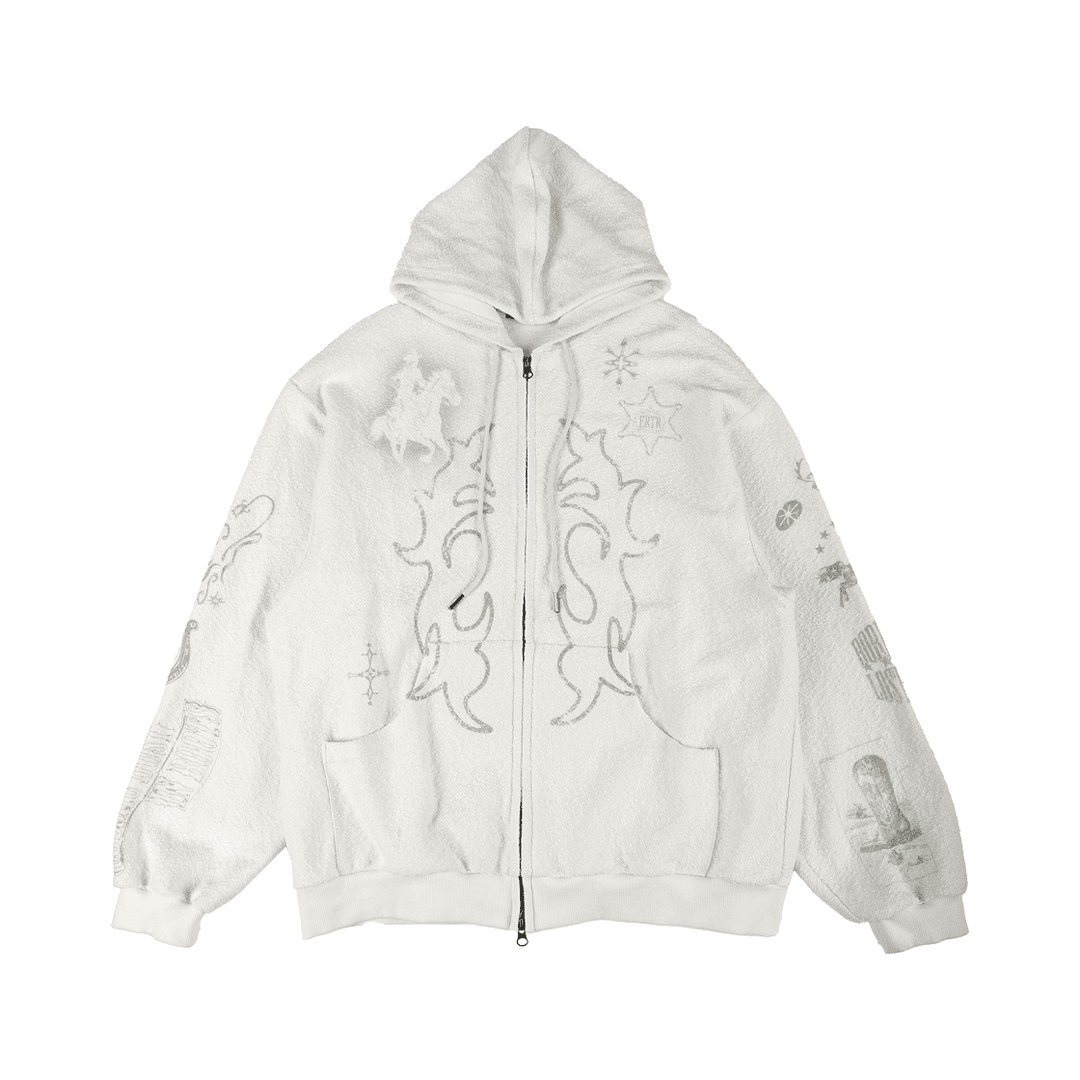 Rodeo Hoodie Zip Up Ivory