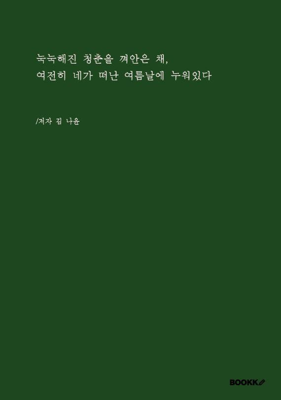 눅눅해진 청춘을 껴안은 채, 여전히 네가 떠난 여름날에 누워있다 - 김나윤