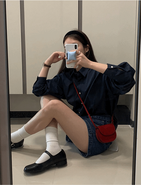 티치 세미오버핏 코튼셔츠(6color)