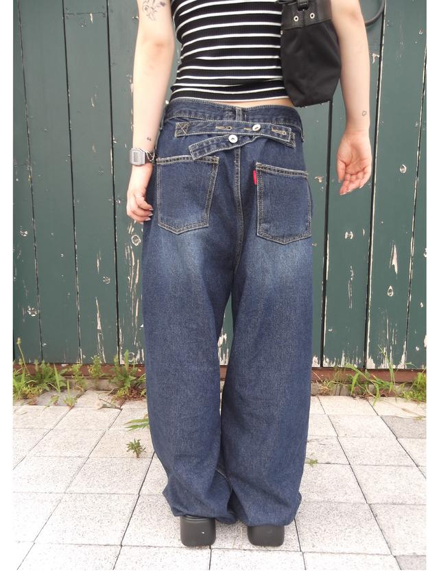 back button denim pants