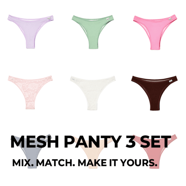 Mesh Cheeky Panty 3 Set
