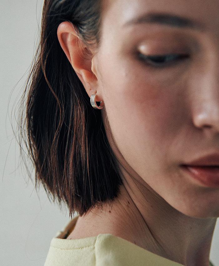 [925 silver] Deux.silver.213 / epais fort earring