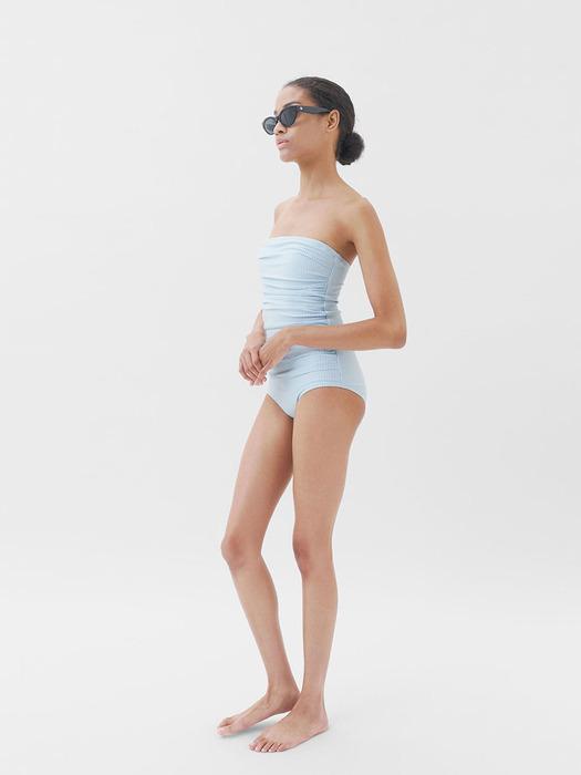 POWDER BLUE JUNE SEERSUCKER SIMPLE SWIMSUIT