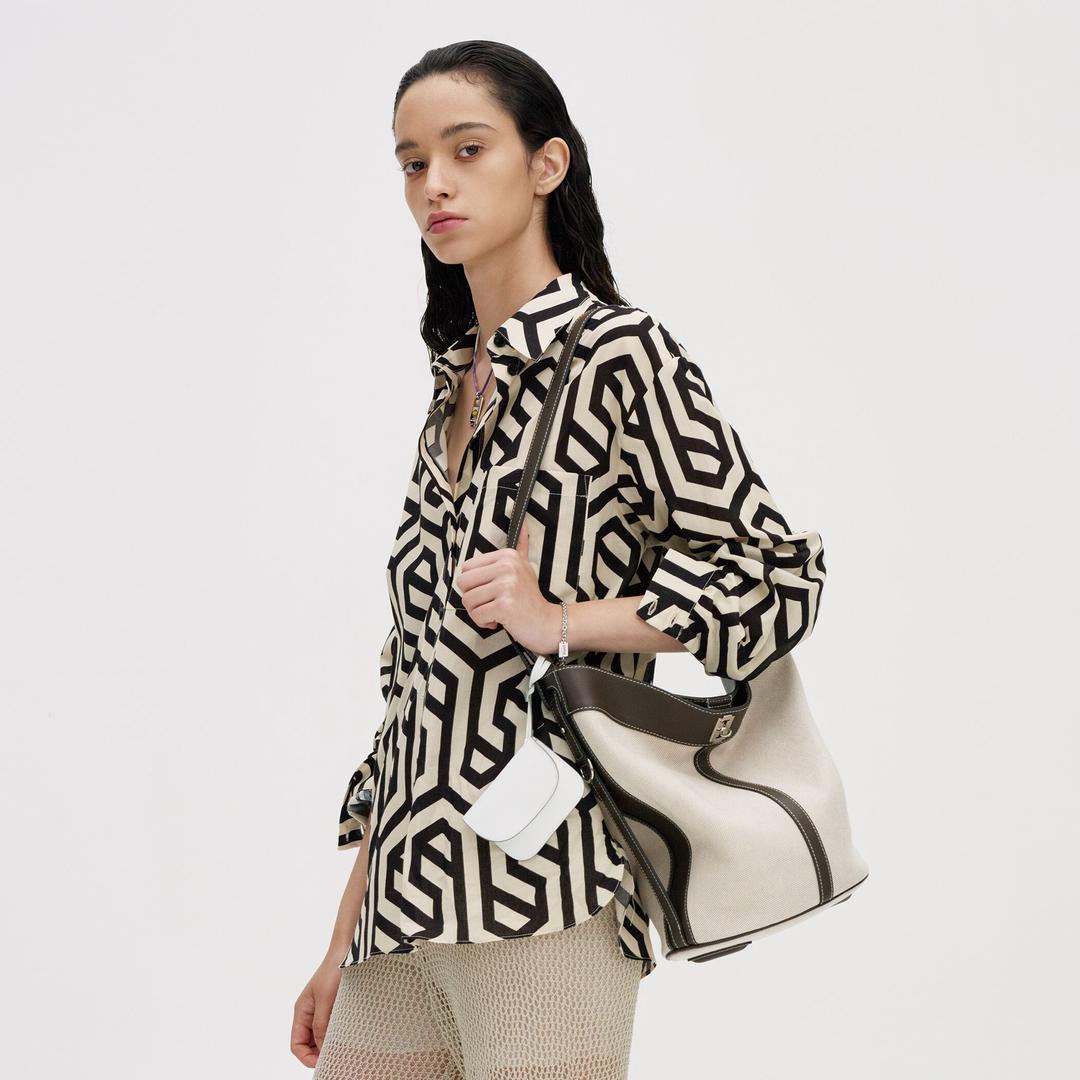 Festone Tall Basket (페스토네 톨 바스켓) Dark Brown