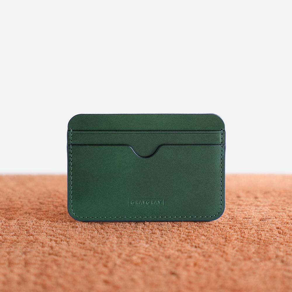 Italian Pebble Card Wallet Bright Green
