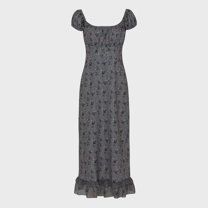 Upper East Frill Dress (Charcoal)