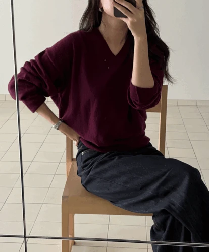 도넌 캐시미어 브이넥니트 (2color)